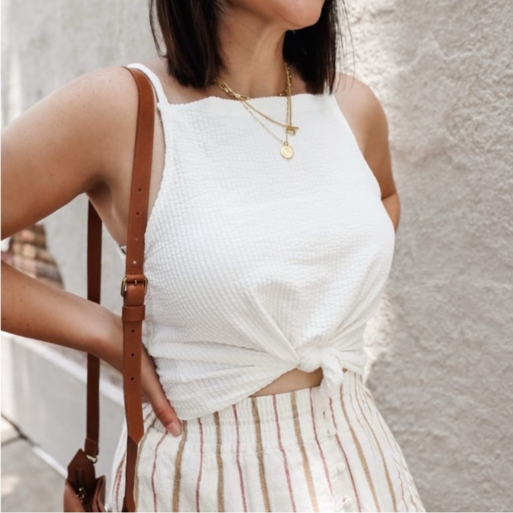 NWOT Madewell Seersucker Apron Tank Top. Sz XL